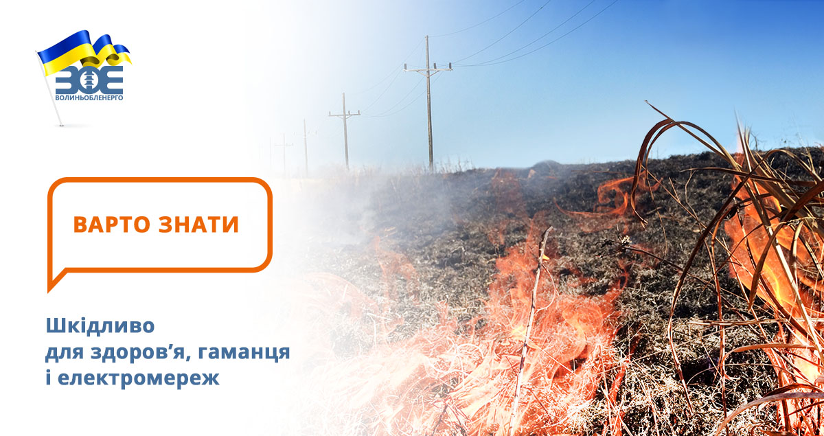 Шкідливо для здоров’я, гаманця і електромереж: енергетики про спалювання сухої трави